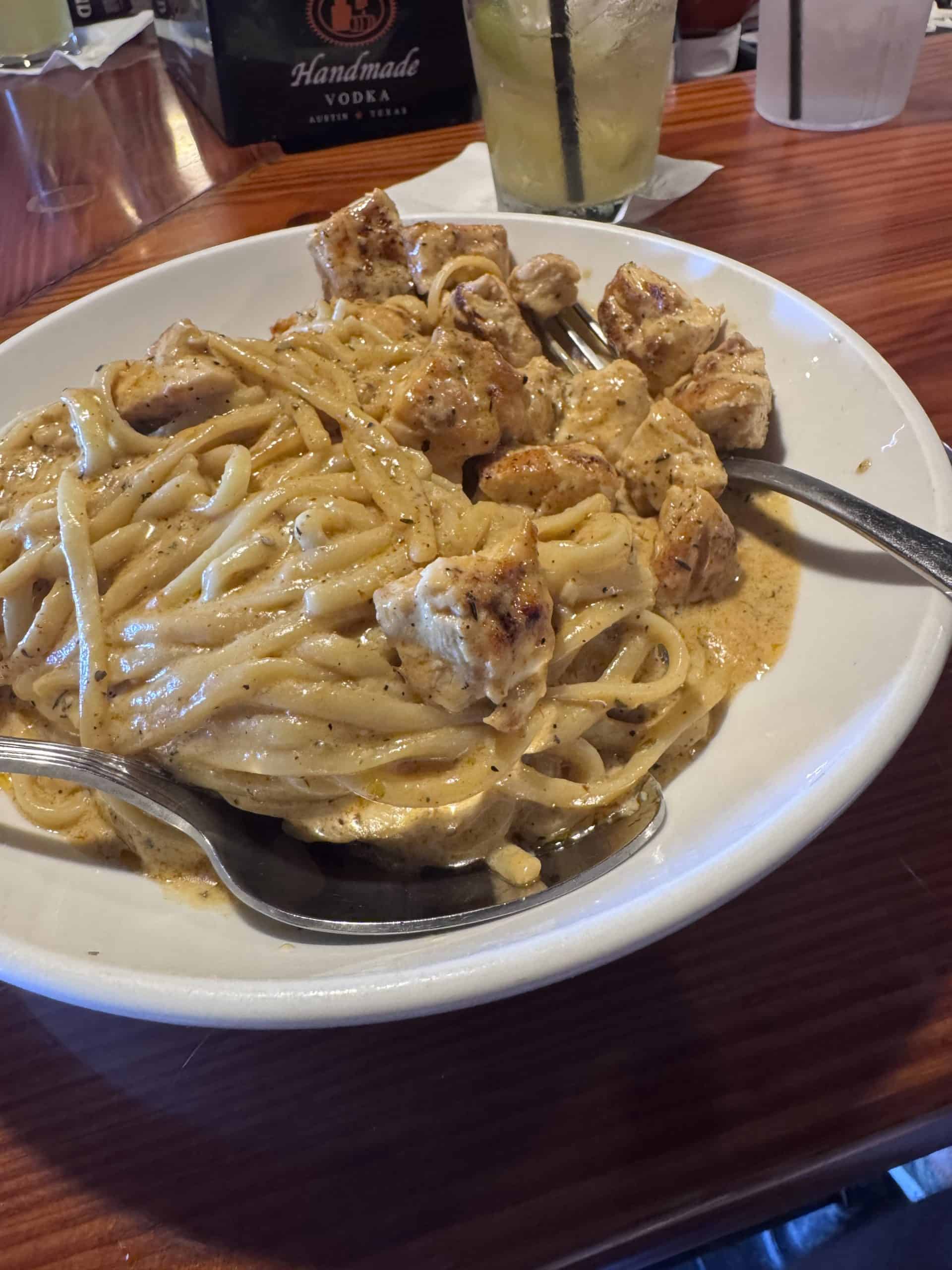 Chicken Fettuccine Alfredo at The Cotton Exchange Restaurant, Savannah GA