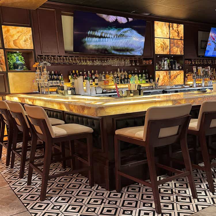 Lighted Bar at Blue Agave Restaurant, Gahanna location